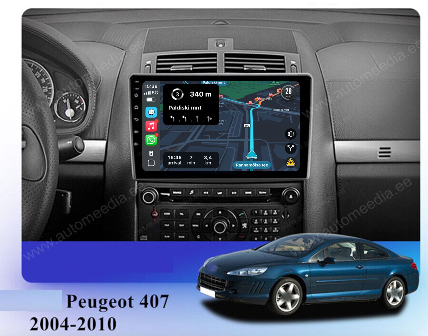 Automedia 9447B  Auto multivides GPS atskaņotājs ar pielāgotu dizainu