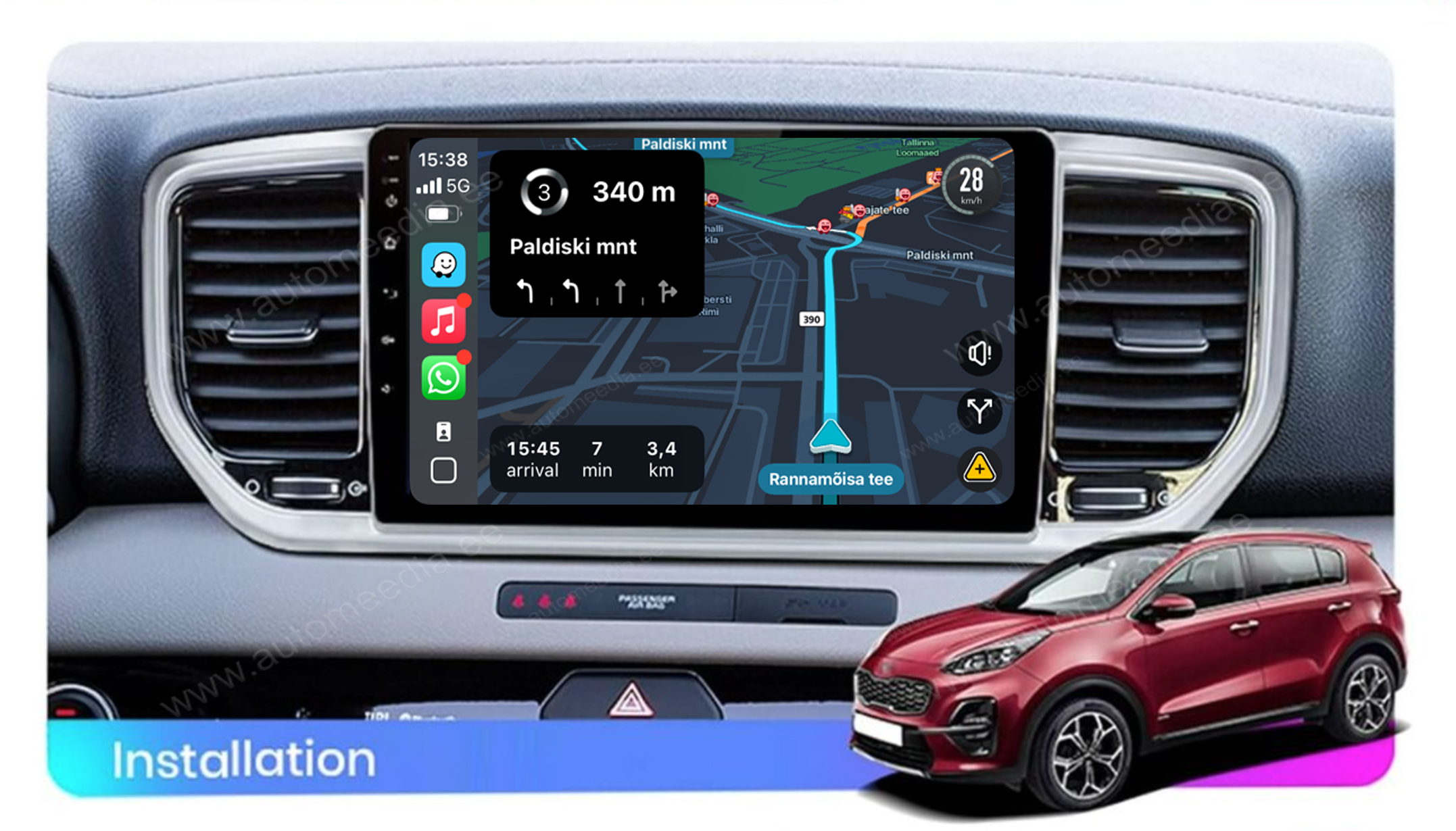 Automedia 9600 Mudelikohane android multimeediakeskus gps naviraadio