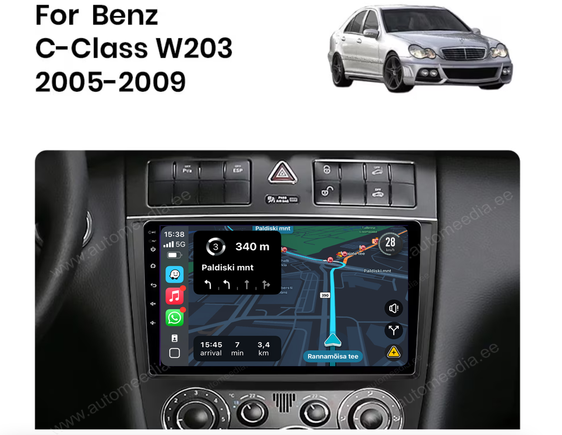 Automedia 9811 Mudelikohane android multimeediakeskus gps naviraadio