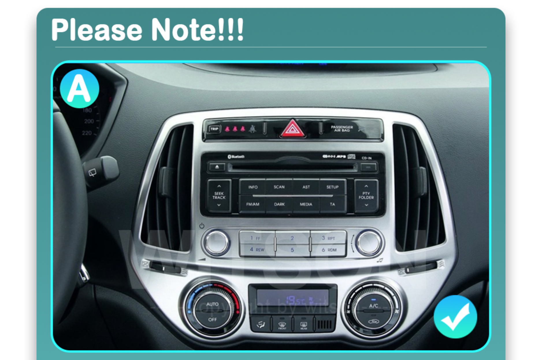 HYUNDAI I20 (2012-2014)  Automedia 9252 raadio sobivus autole