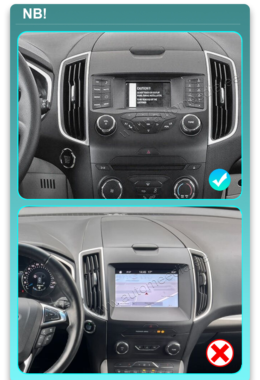 Ford Edge (2015-2019)  Automedia 9491 raadio sobivus autole