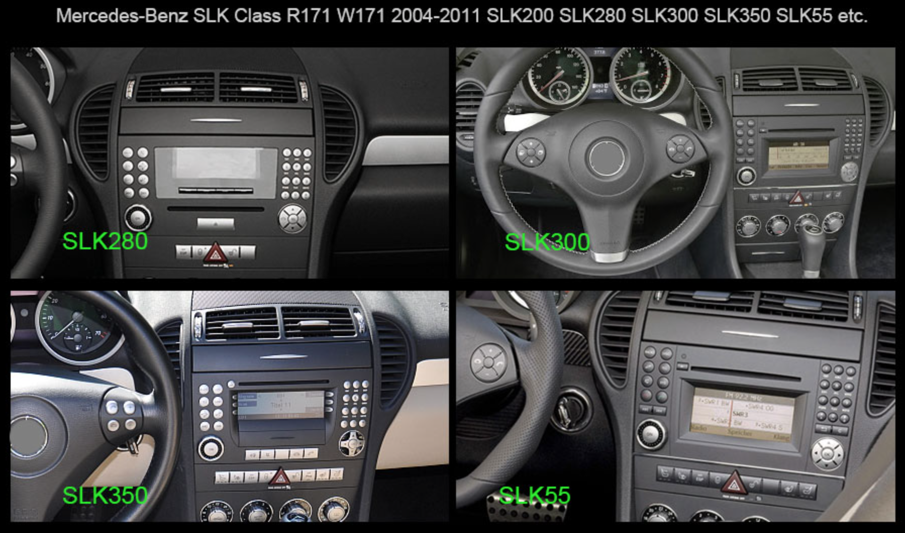 Mercedes-Benz SLK R171 (2004-2011)  Automedia 9819 raadio sobivus autole