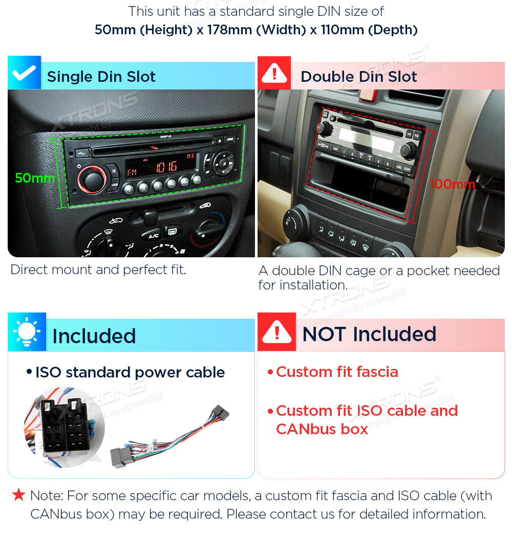 XTRONS DX120L XTRONS DX120L custom fit multimedia radio suitability for the car