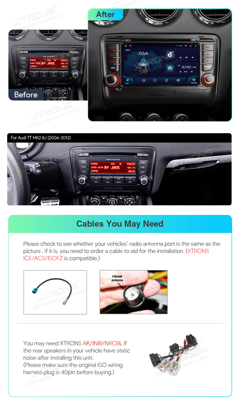 XTRONS IA72ATTS XTRONS IA72ATTS custom fit multimedia radio suitability for the car