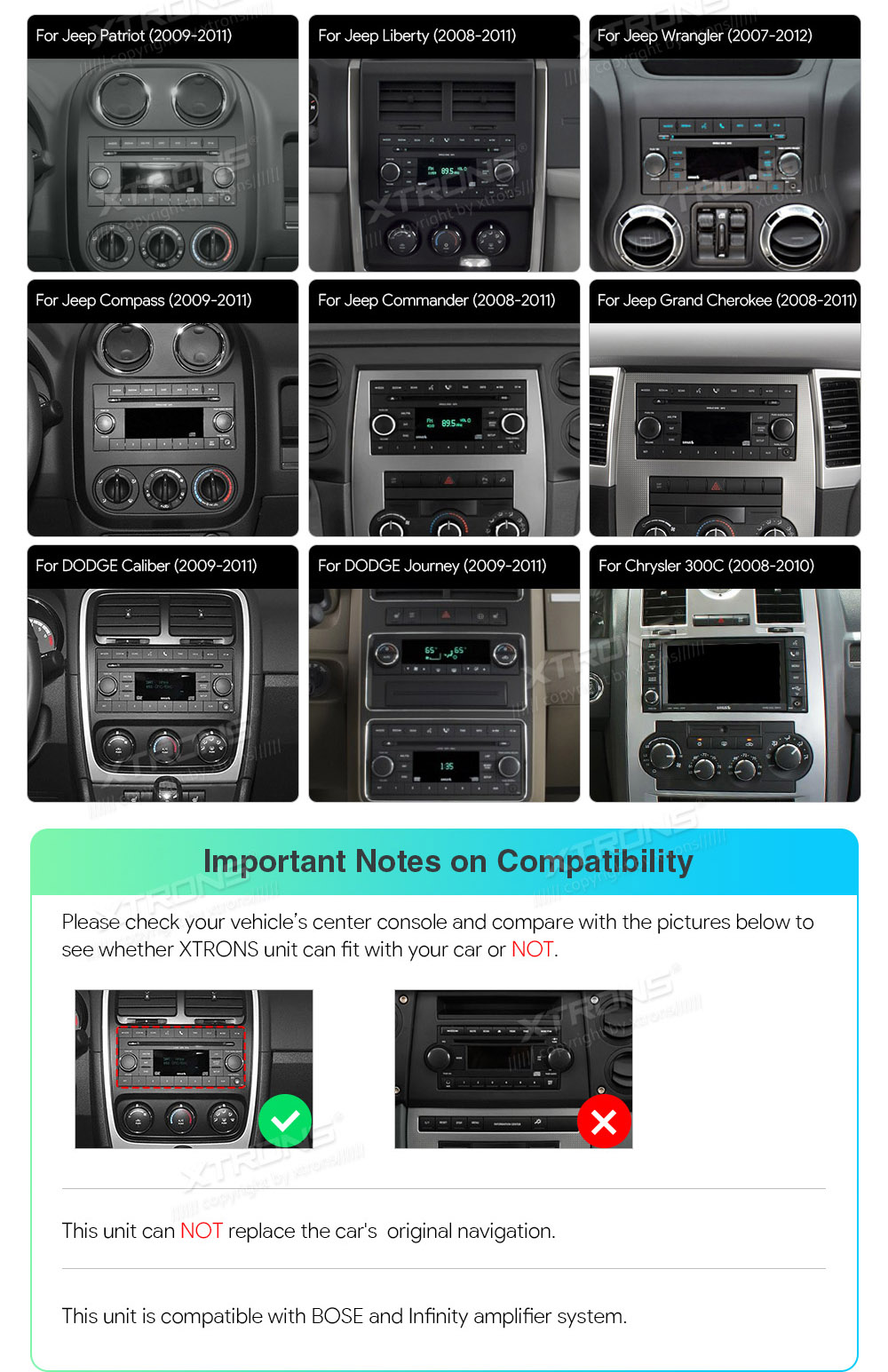 XTRONS IA72WRJLS XTRONS IA72WRJLS custom fit multimedia radio suitability for the car