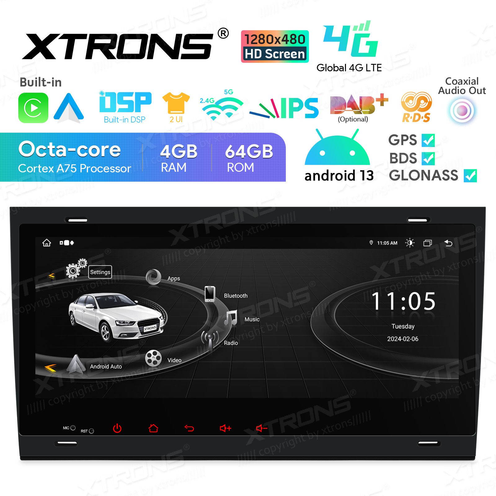 Mazda CX7 (2007-2012) Android 13  | GPS auto radio un multimediju centrs
