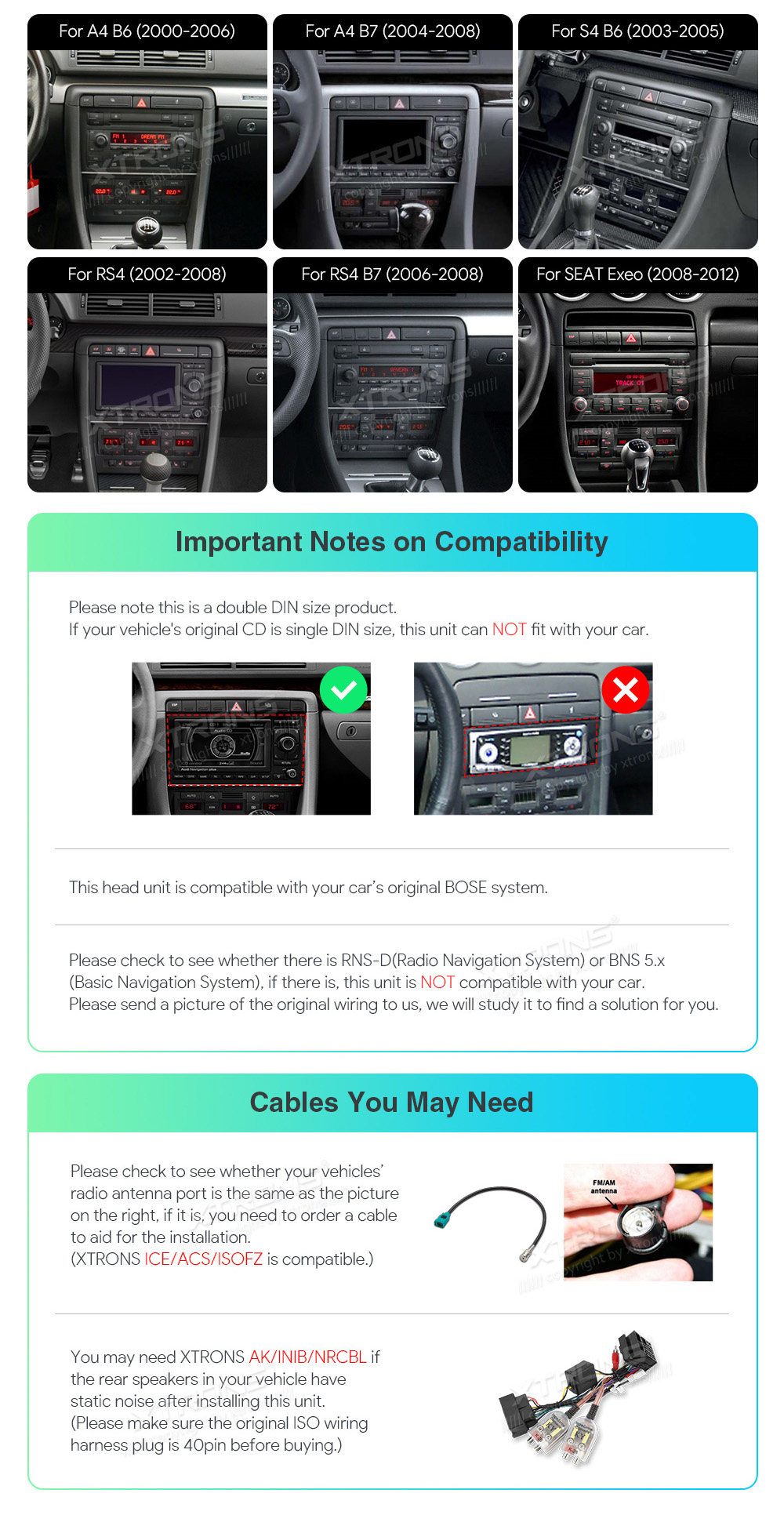 XTRONS IA82AA4LHS XTRONS IA82AA4LHS custom fit multimedia radio suitability for the car