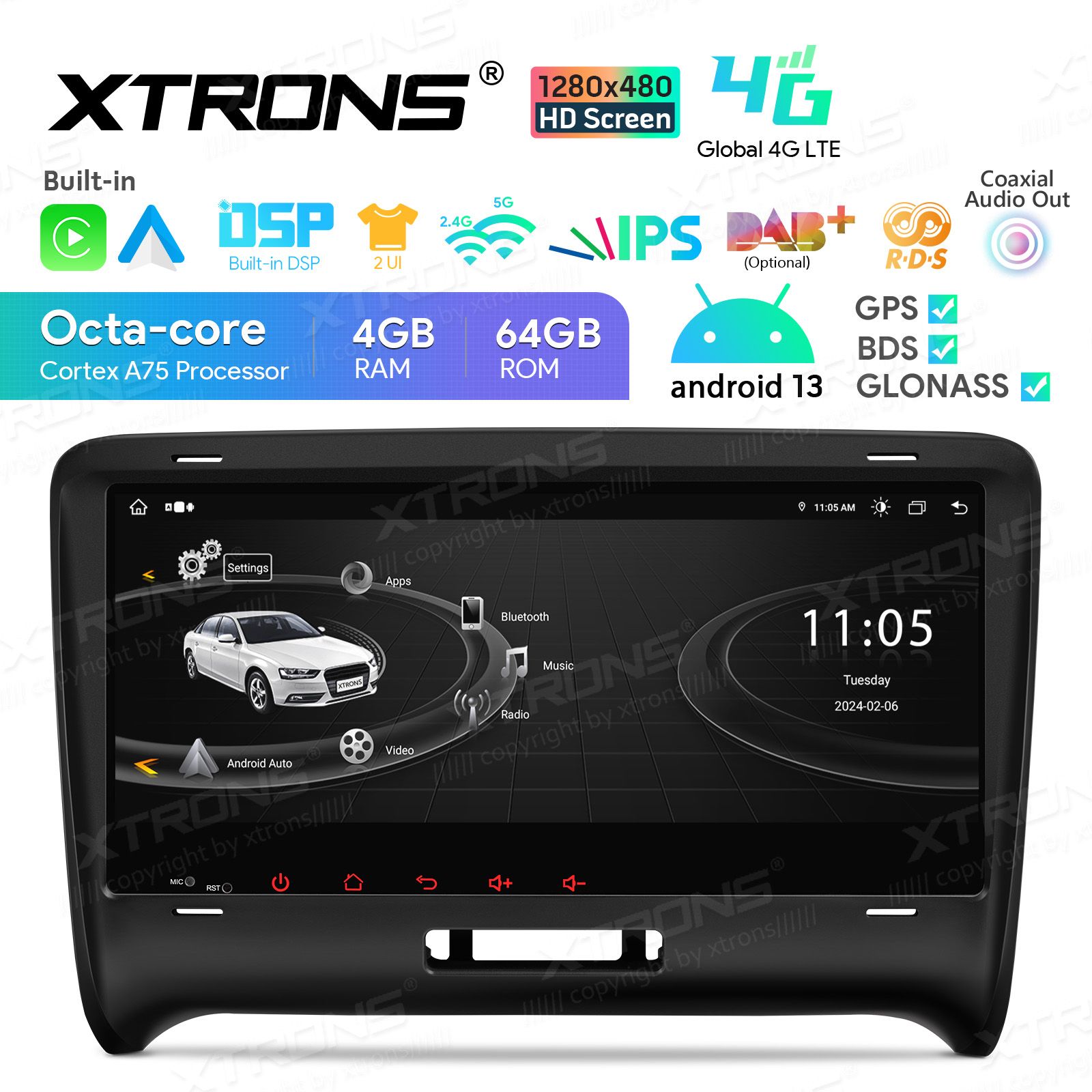 Audi TT (2006-2012) Android 13  | GPS car radio and multimedia system