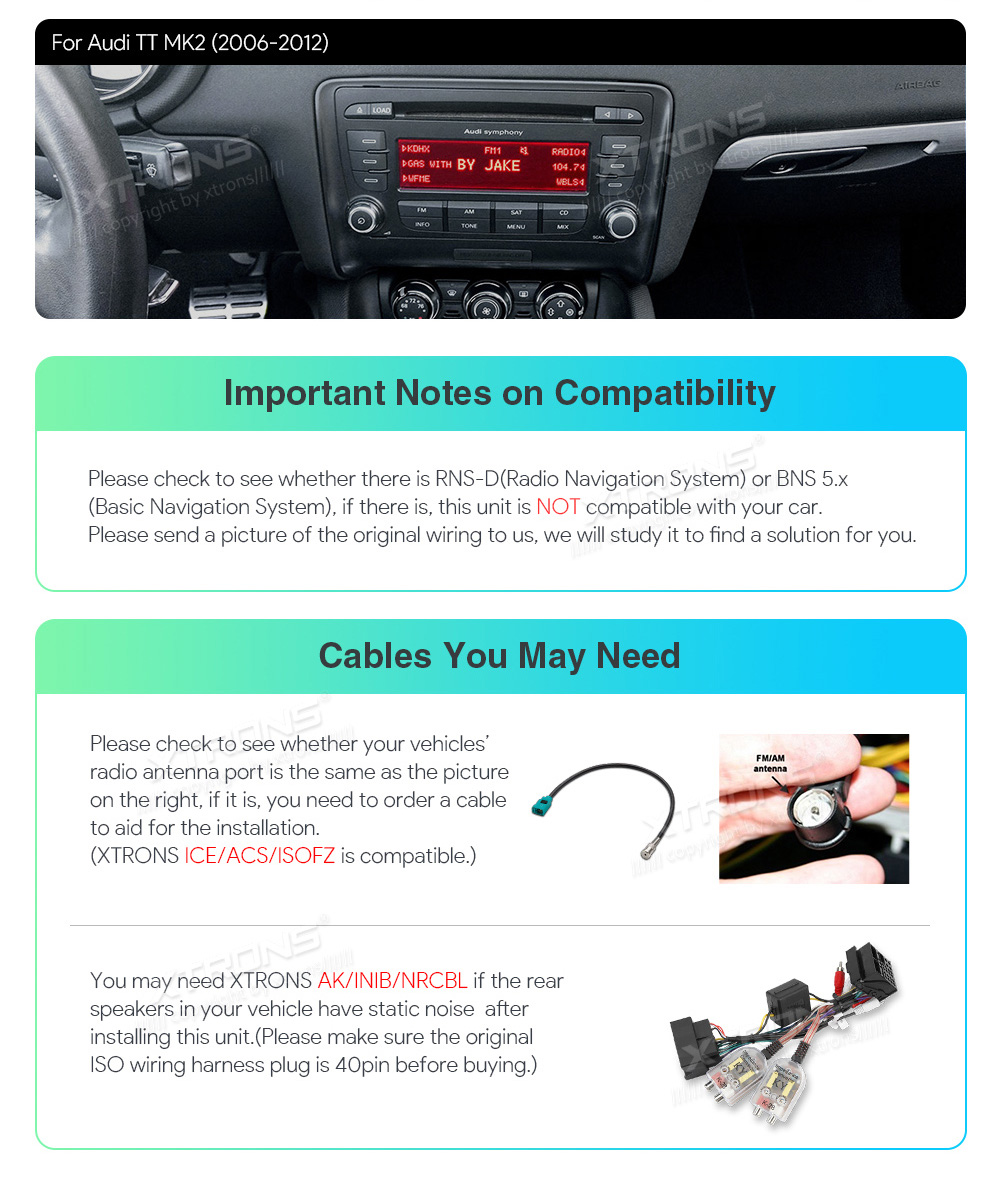 XTRONS IA82ATTLHS XTRONS IA82ATTLHS custom fit multimedia radio suitability for the car