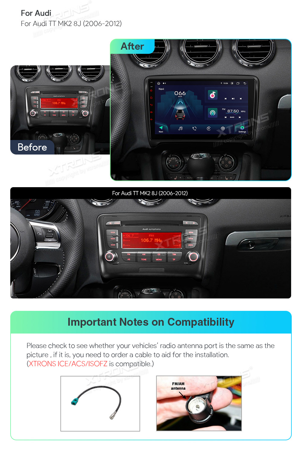 XTRONS IAP92TTAS XTRONS IAP92TTAS  pielāgota multivides radio piemērotība automašīnai