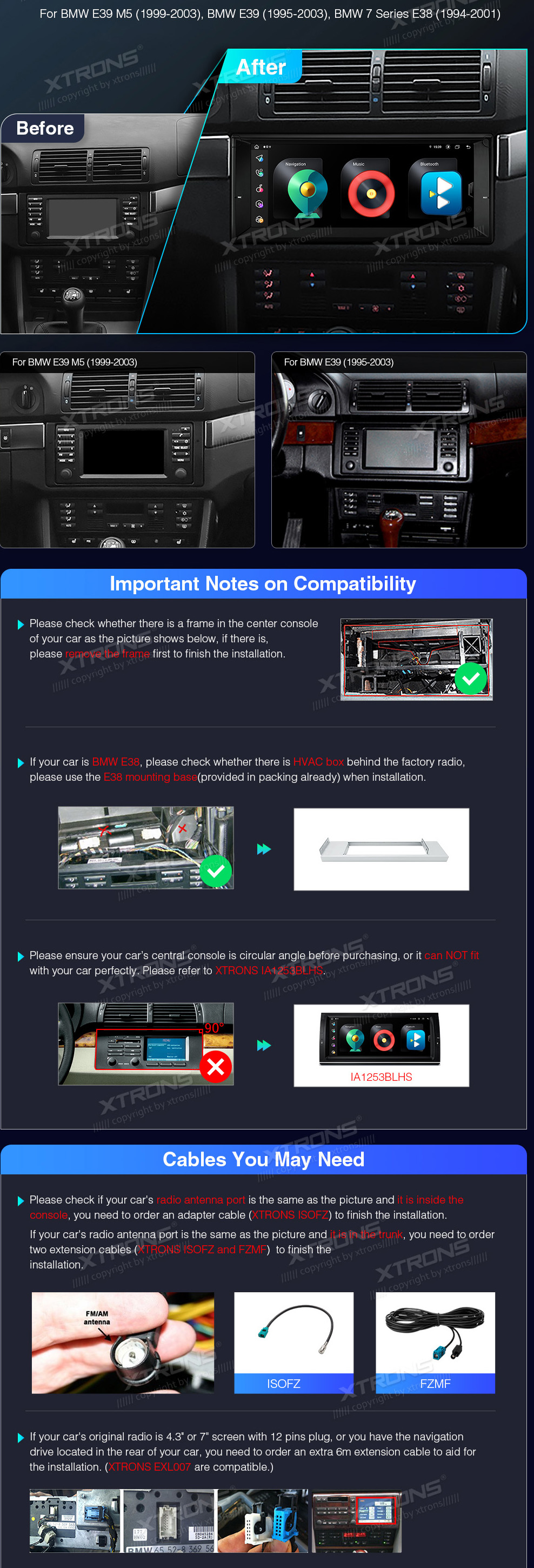 XTRONS IE1239BLH XTRONS IE1239BLH custom fit multimedia radio suitability for the car