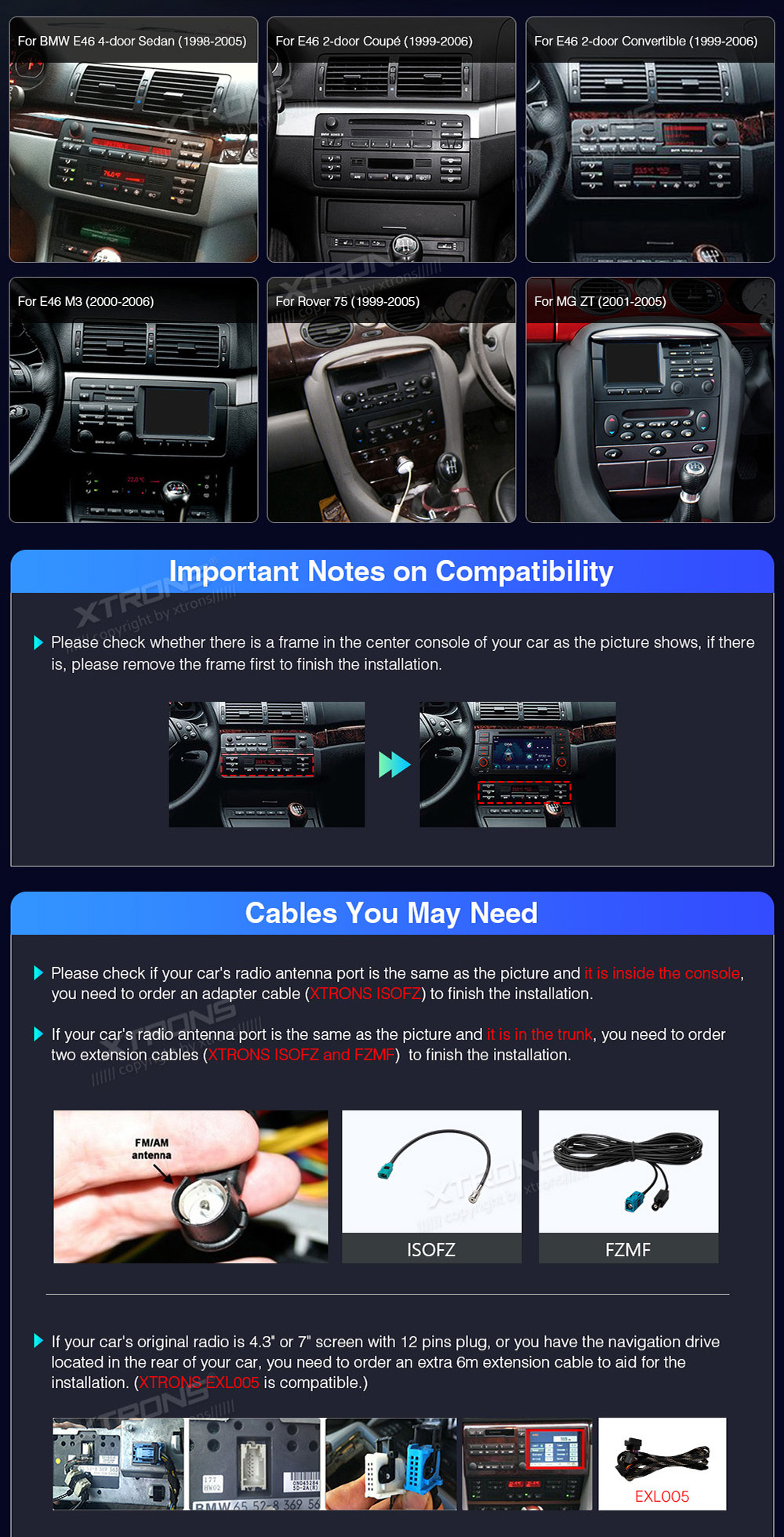 XTRONS IE7246B XTRONS IE7246B custom fit multimedia radio suitability for the car