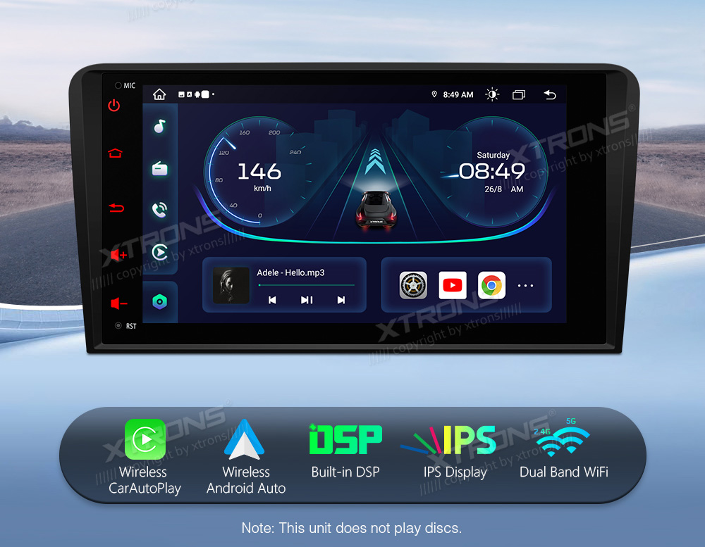 XTRONS IE82A3AL merkkikohtainen Android GPS multimedia näyttösoitin
