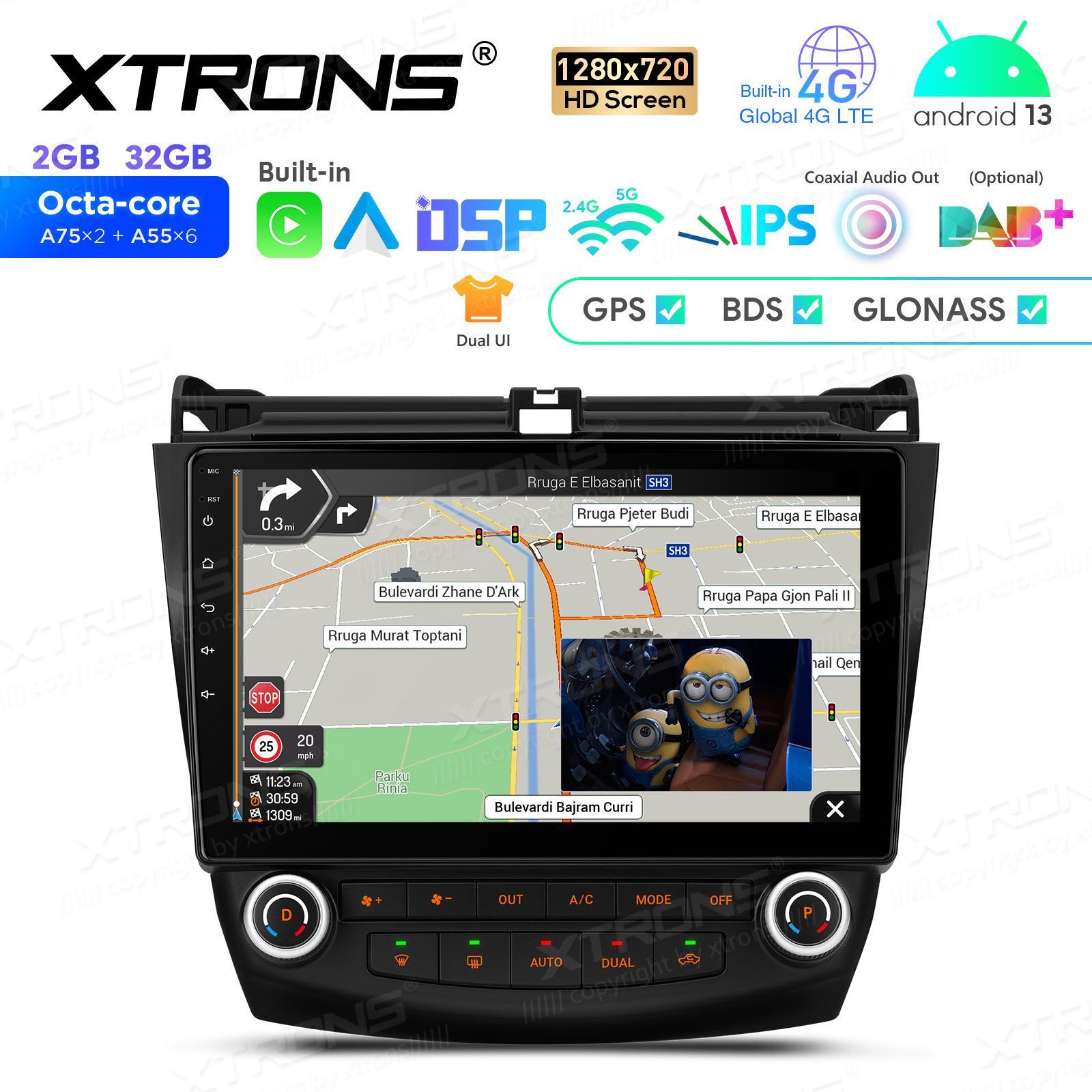 Honda Accord (2002-2008) Android 12 | auto GPS radio ja multimedia näyttösoitin