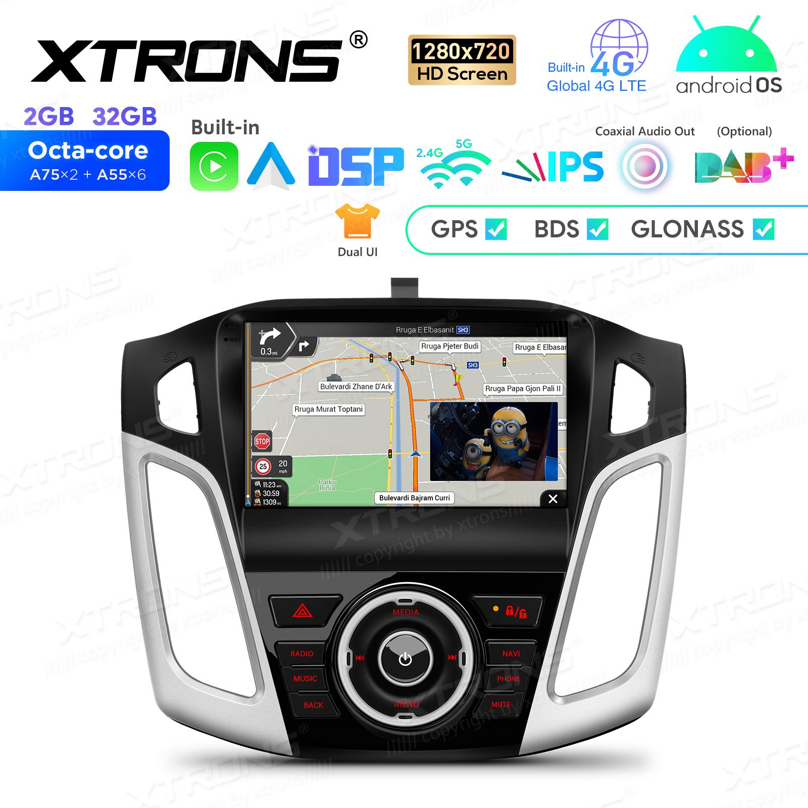 Ford Focus (2012-2017) Android 12 | auto GPS radio ja multimedia näyttösoitin