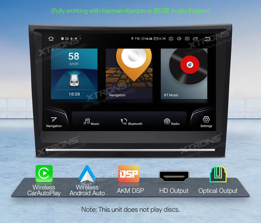 XTRONS IQ82CMPP merkkikohtainen Android GPS multimedia näyttösoitin