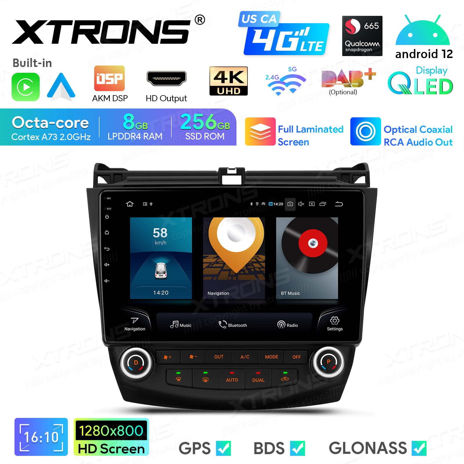 Honda Accord (2002-2008) Android 12  | GPS car radio and multimedia system