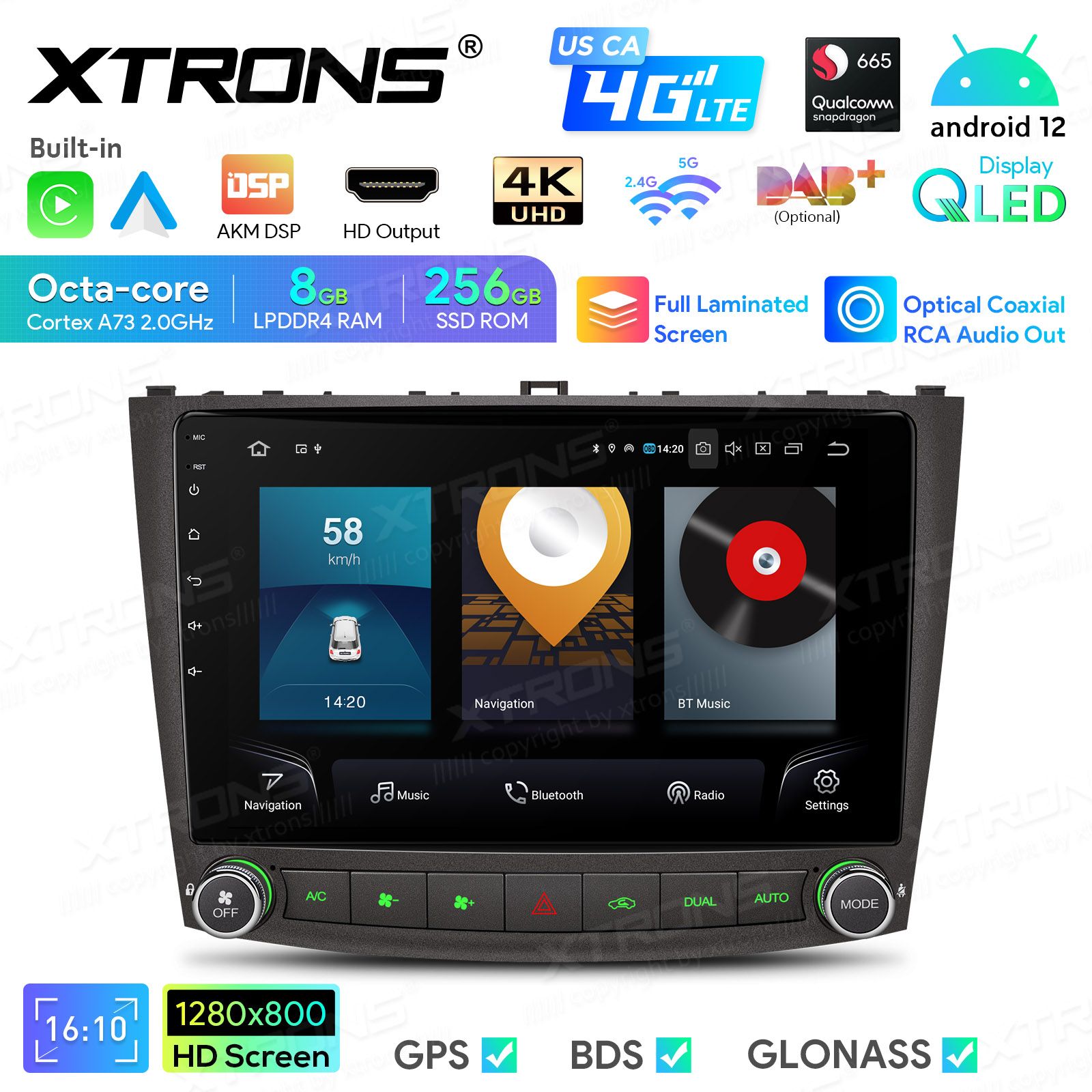 Lexus IS200 | IS300 | IS350 (2006-2012) Android 12 | auto GPS radio ja multimedia näyttösoitin