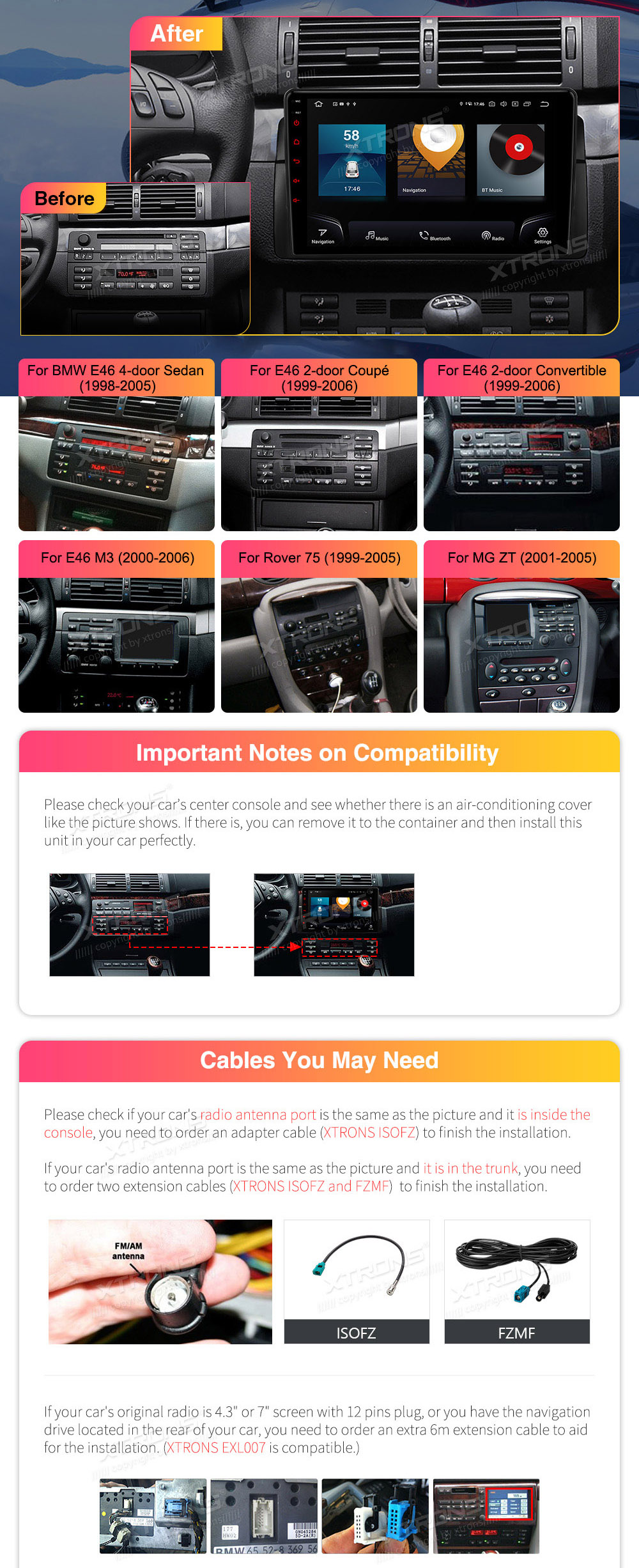 XTRONS IQP9246BP XTRONS IQP9246BP custom fit multimedia radio suitability for the car