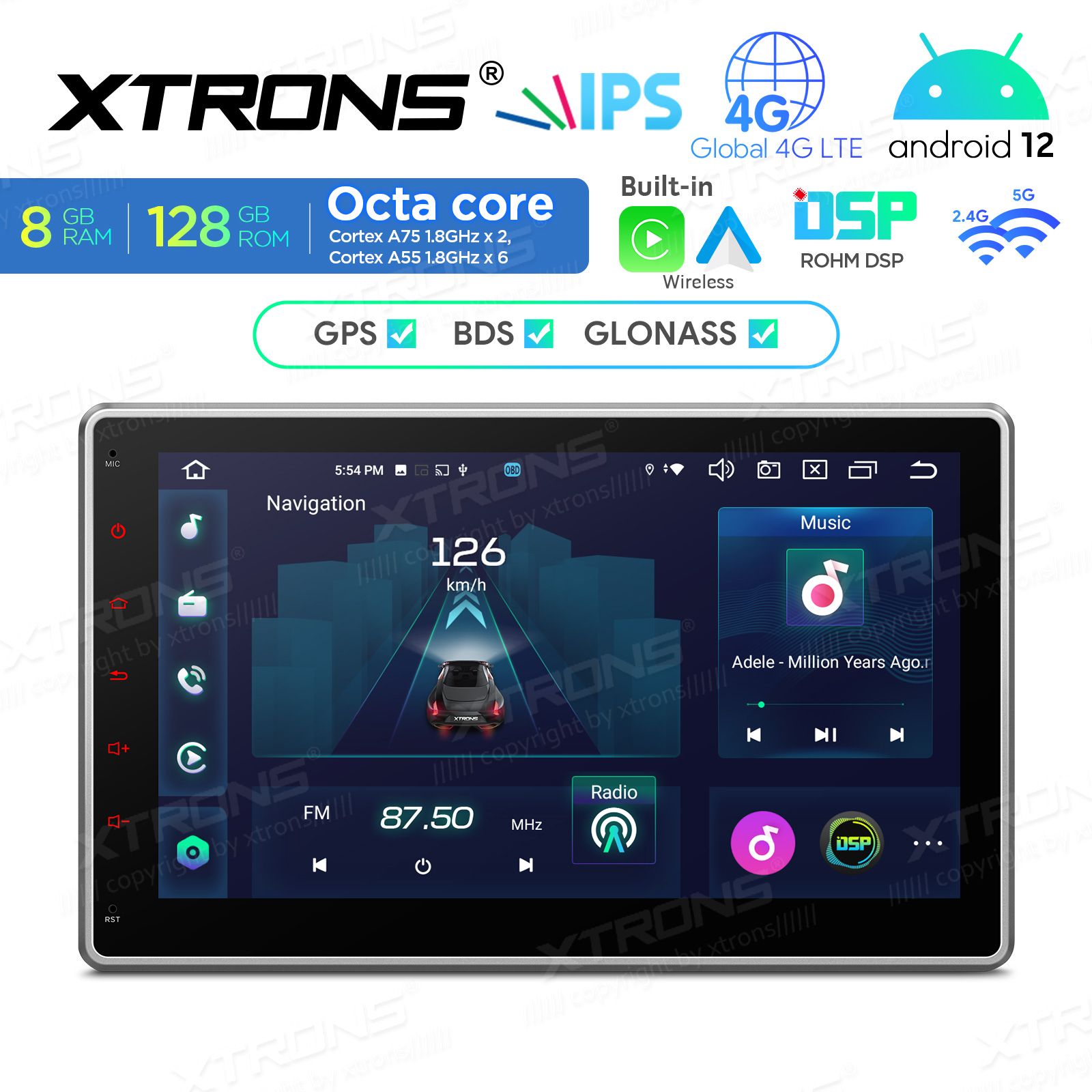 2 DIN Android 13  | GPS auto radio un multimediju centrs