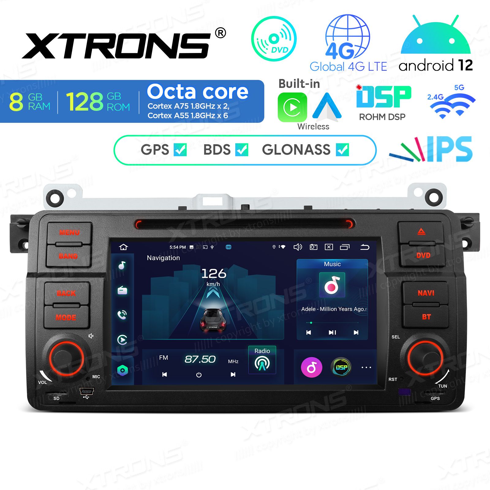 BMW 3. seeria E46 (1998-2006) Android 12  | GPS car radio and multimedia system