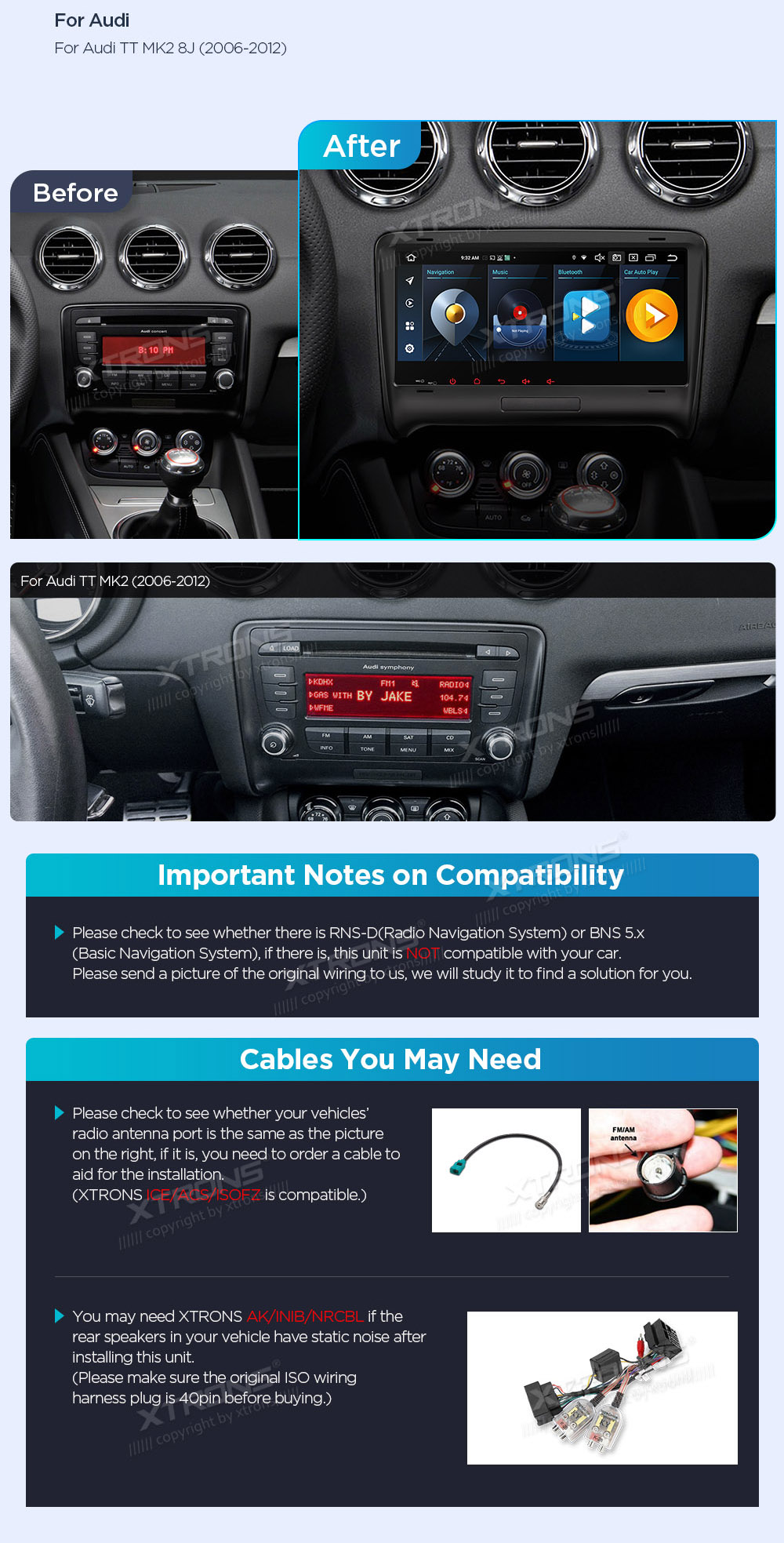 XTRONS IX82TTAHL XTRONS IX82TTAHL custom fit multimedia radio suitability for the car