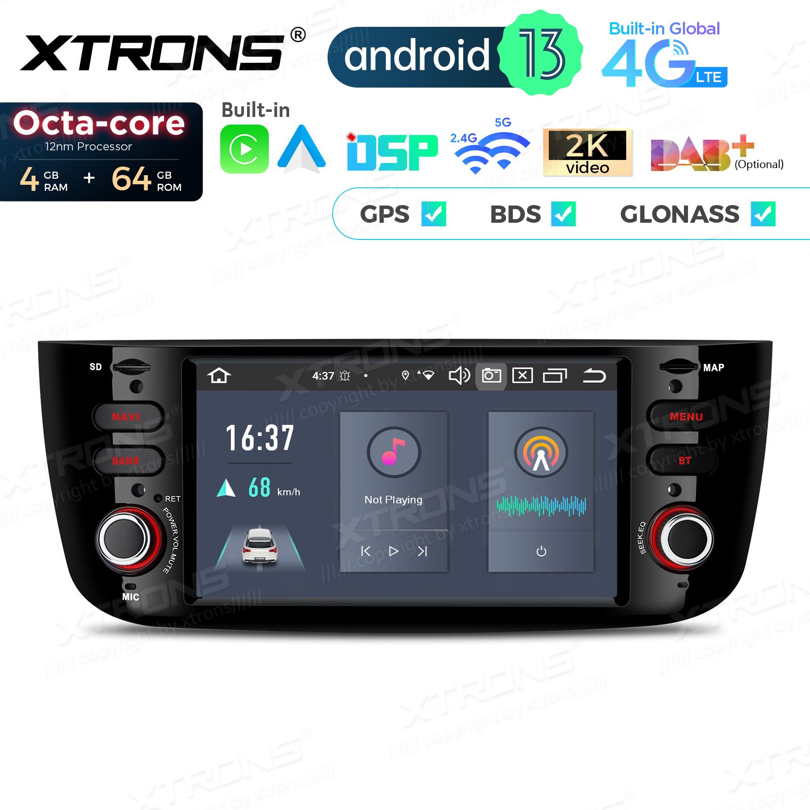 Fiat Punto (2012-2016) Android 13  | GPS car radio and multimedia system