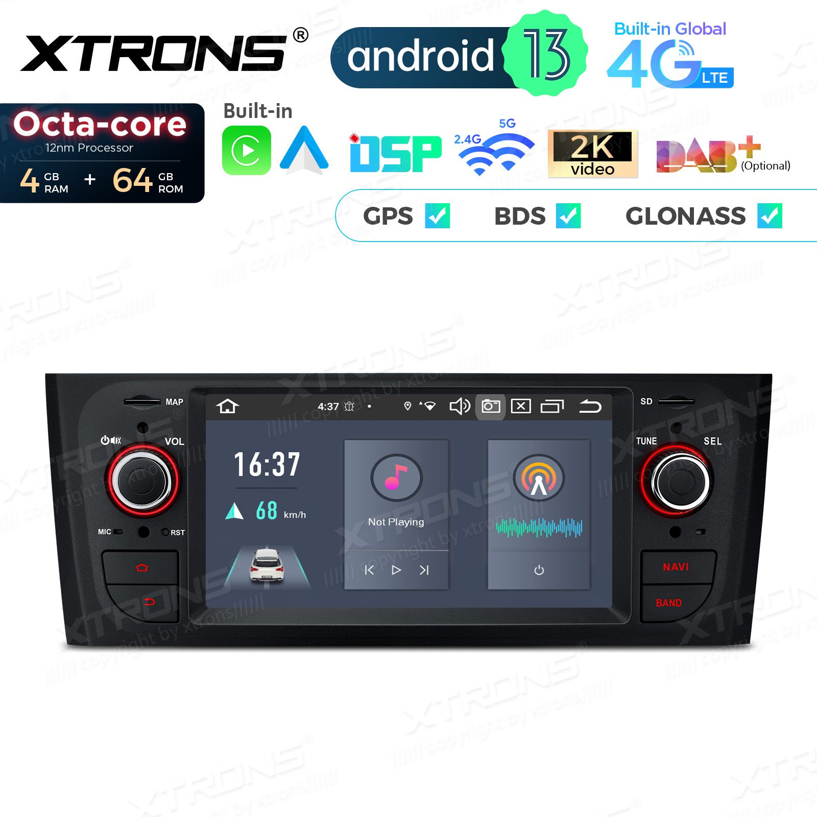 Fiat Grande punto (2005-2009) Android 13  | GPS car radio and multimedia system