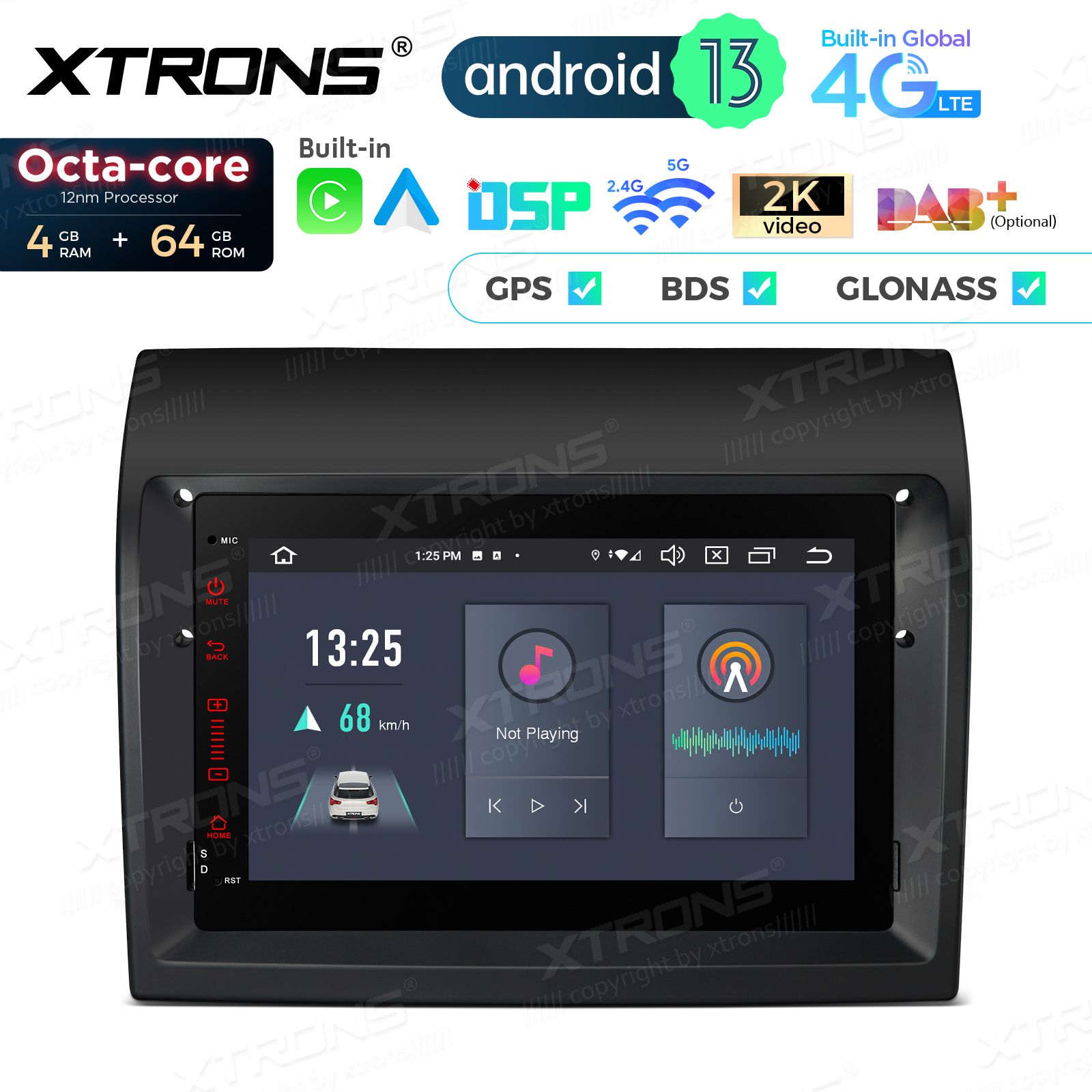FIAT DUCATO / CITROEN Jumper / PEUGEOT Boxer Android 13 | auto GPS radio ja multimedia näyttösoitin