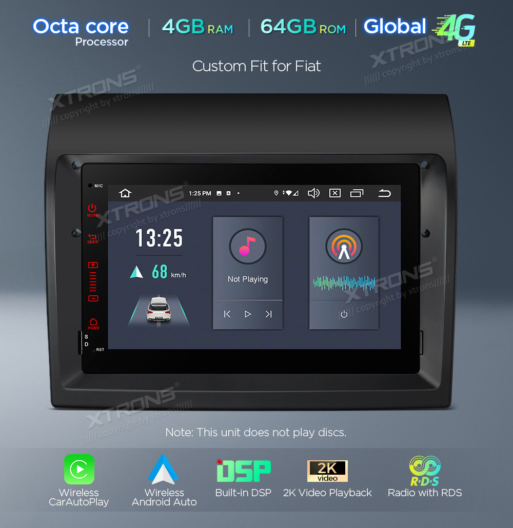 XTRONS PX72DTFL Car multimedia GPS player with Custom Fit Design