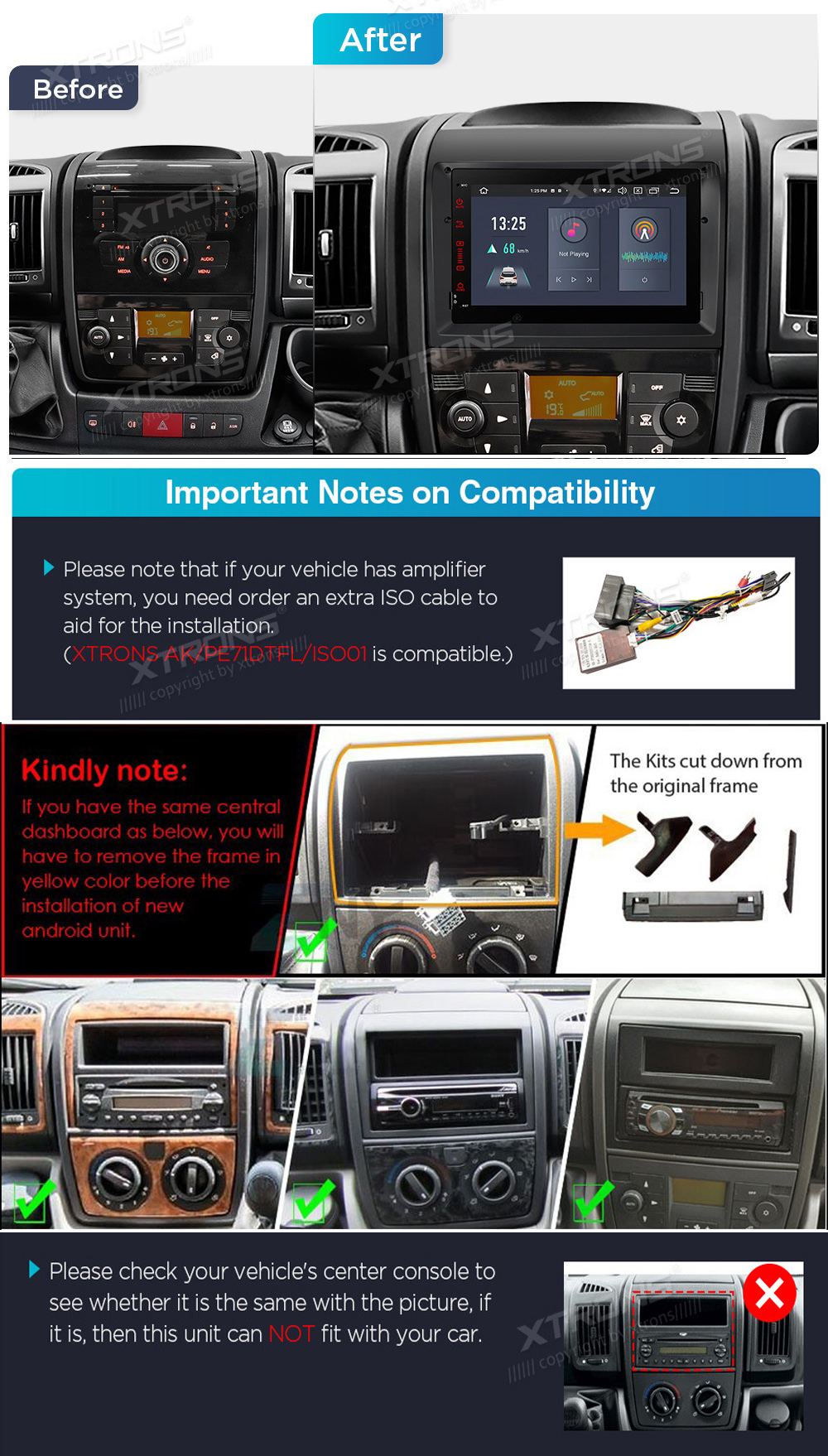 XTRONS PX72DTFL XTRONS PX72DTFL custom fit multimedia radio suitability for the car