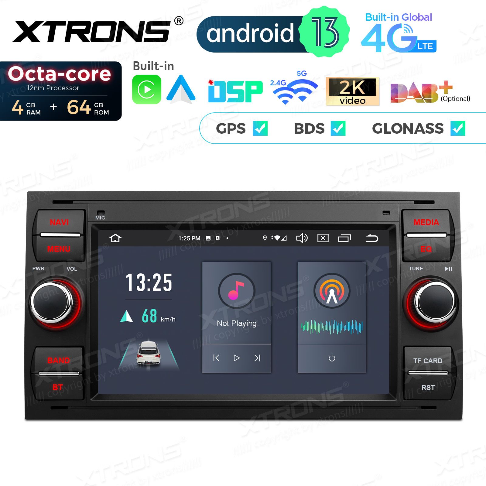 Ford C-Max | S-Max | Galaxy | Focus | Transit (2005-2011) Android 13 | auto GPS radio ja multimedia näyttösoitin