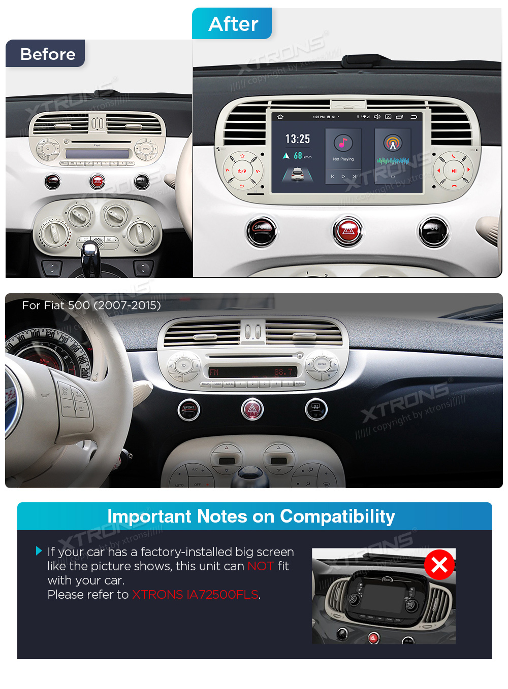 XTRONS PXS7250FCL XTRONS PXS7250FCL custom fit multimedia radio suitability for the car