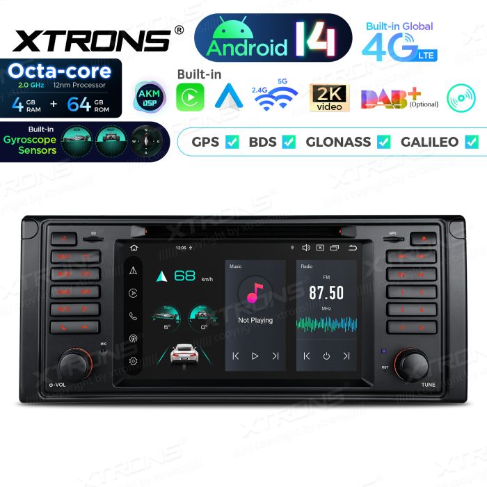 BMW 5. seeria E39 (1995-2004) | 7. seeria E38 (1994-2001) Android 14  | GPS auto radio un multimediju centrs