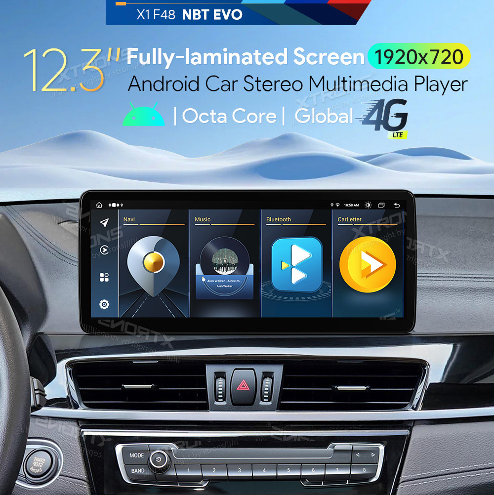 BMW X1 F48 (2018-) | iDrive EVO  XTRONS QLB22EVB12X1N Car multimedia GPS player with Custom Fit Design