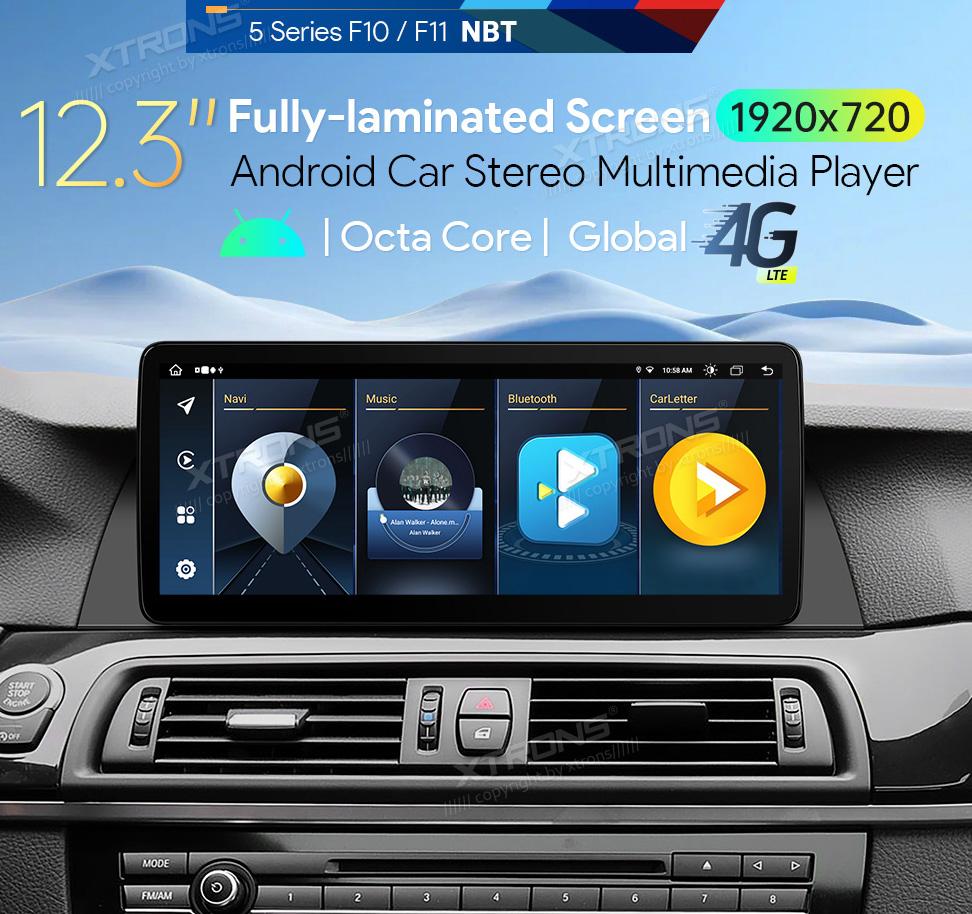 BMW 5. ser. BMW F10 | F11 iDrive NBT (2013-2016)  XTRONS QLB22NB12FV Car multimedia GPS player with Custom Fit Design