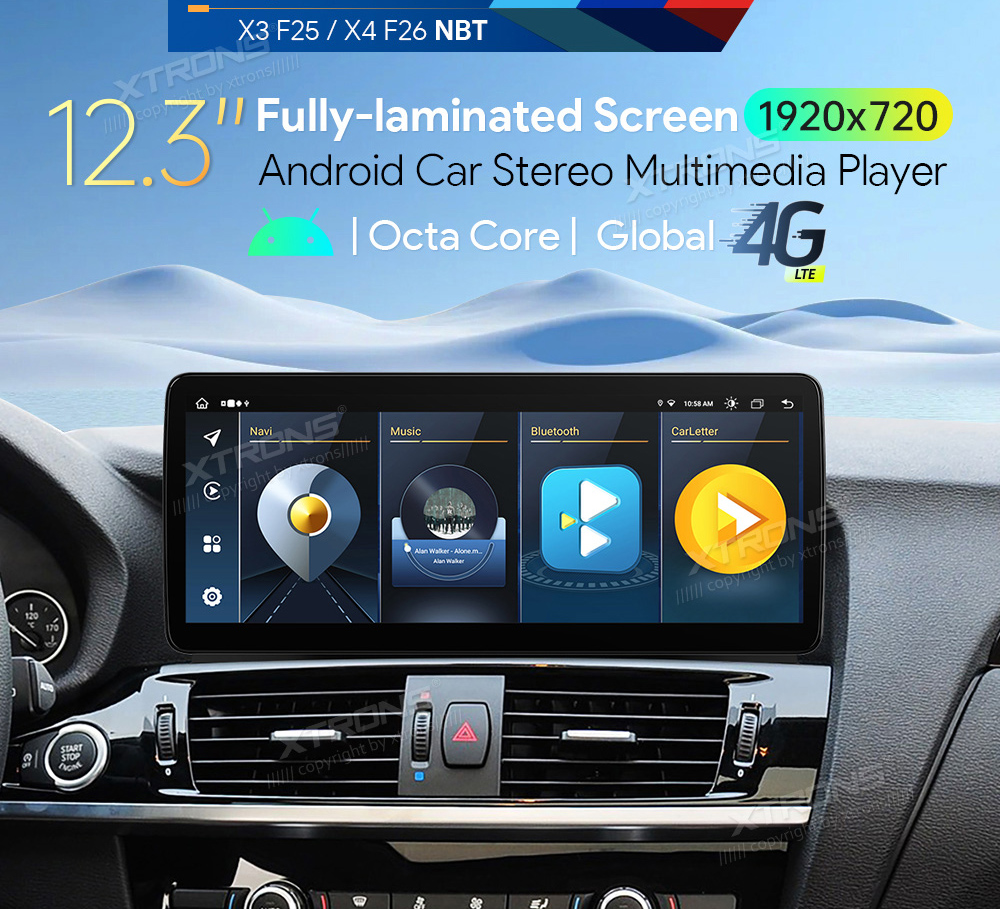 BMW X3 F25 iDrive NBT (2013-2016)  XTRONS QLB22NB12X3 Car multimedia GPS player with Custom Fit Design