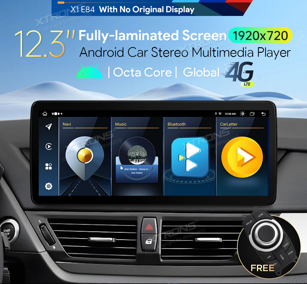 BMW X1 E84 (2009-2015) w/o orig. screen  XTRONS QLB22UMB12X1 Car multimedia GPS player with Custom Fit Design
