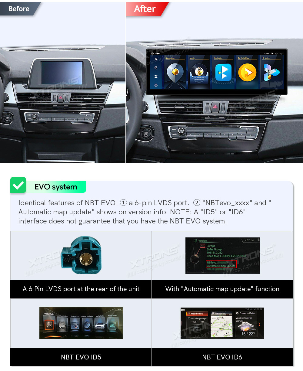 BMW 2.ser F45 (2017-) | iDrive EVO  custom fit multimedia radio suitability for the car