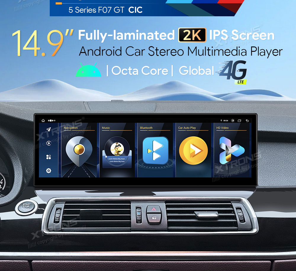 BMW 5.ser F07 GT(2011 - 2012) | iDrive CIC  XTRONS QLB42FVCIGT Car multimedia GPS player with Custom Fit Design