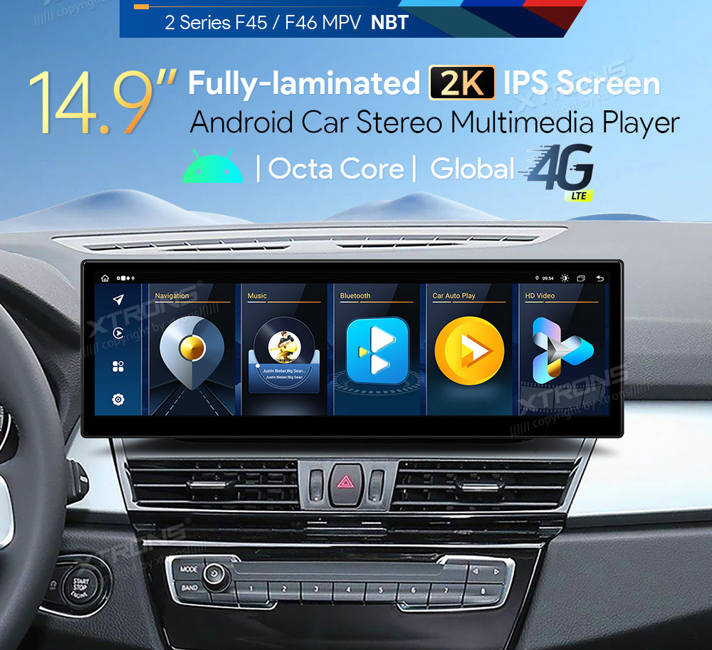 BMW 2.ser | F45 | F46 | (2014-2016) iDrive NBT  XTRONS QLB42NBTW Car multimedia GPS player with Custom Fit Design