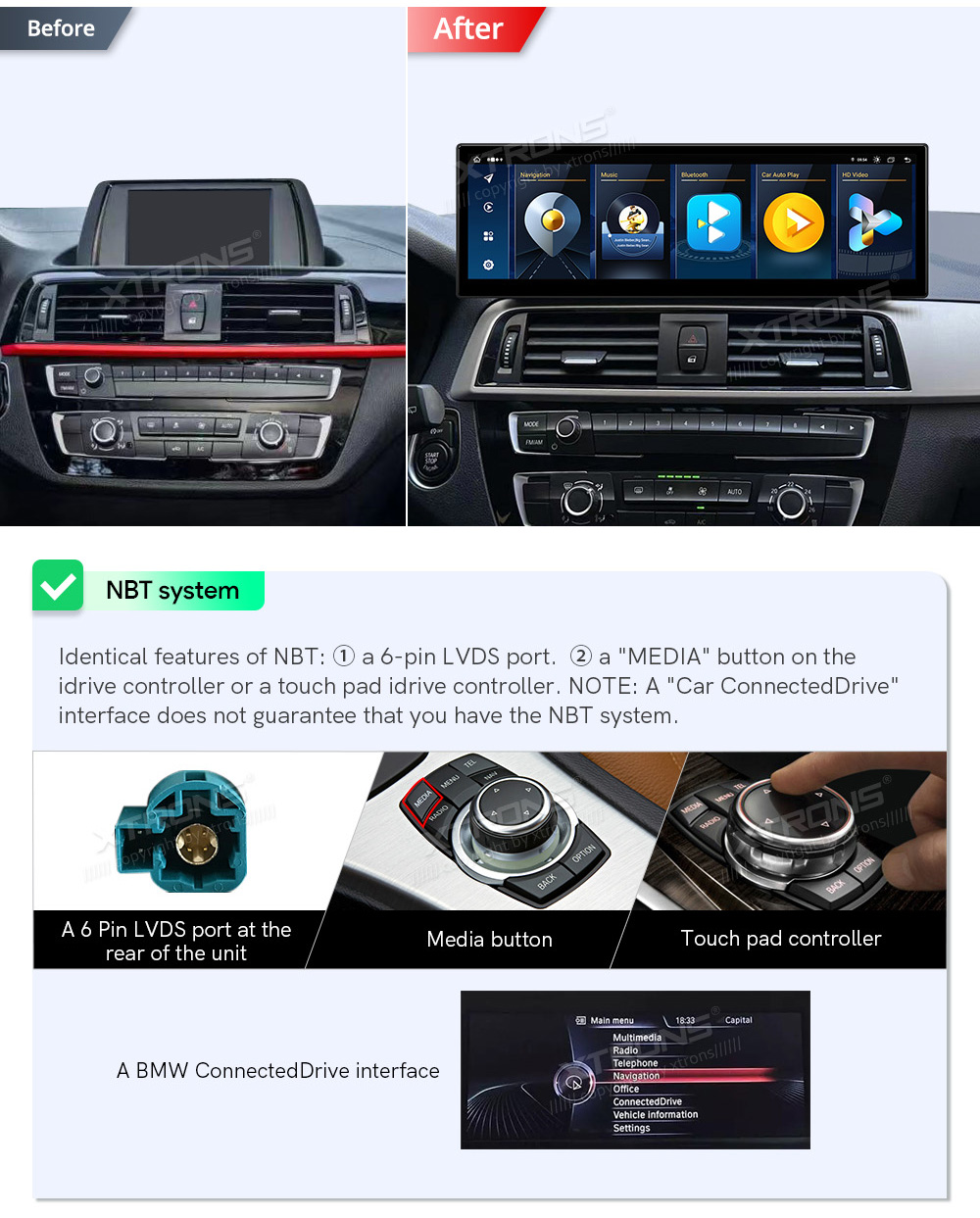 BMW 1.ser | BMW 2.ser | F20 | F23 | (2011-2016)  custom fit multimedia radio suitability for the car