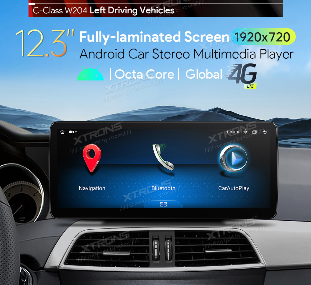 Mercedes-Benz C-Class ( 2011-2014) | W204 | NTG4.5 | NTG4.7  XTRONS QLM2245M12C45L Car multimedia GPS player with Custom Fit Design