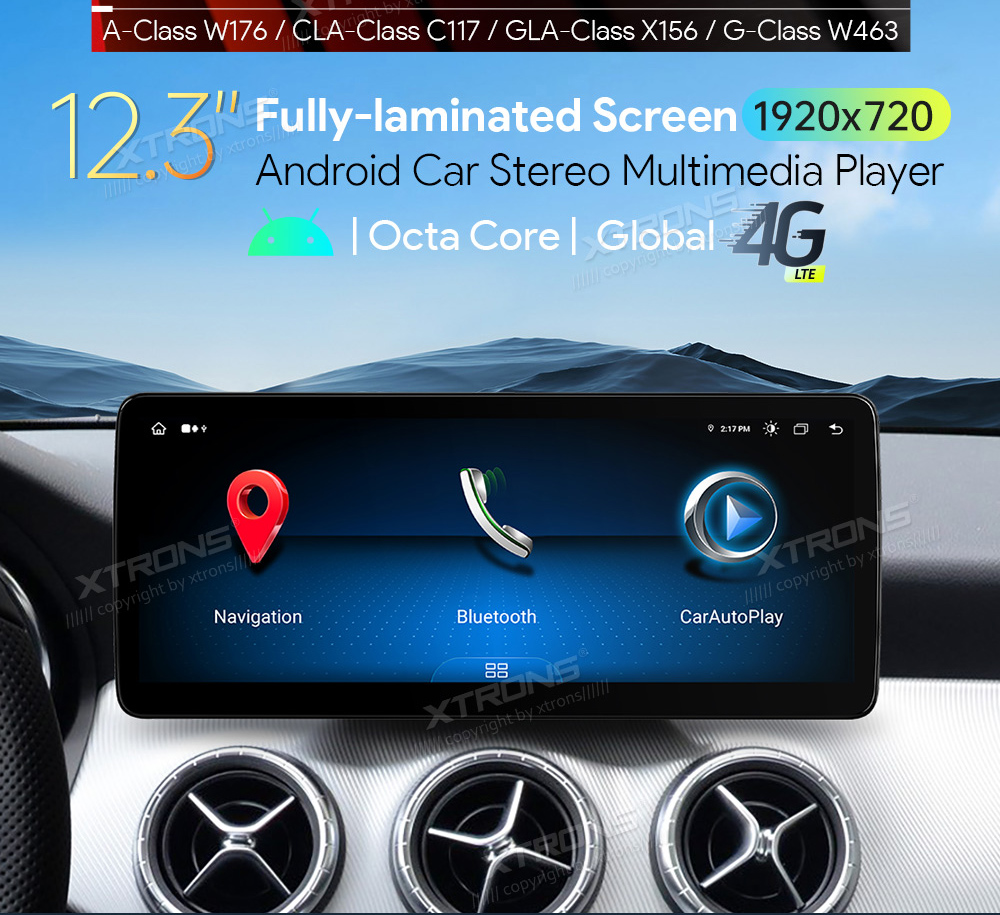 Mercedes-Benz A-Class | GLA | CLA | W176 | C117 | X156 (2016-2018)  XTRONS QLM2250 Car multimedia GPS player with Custom Fit Design
