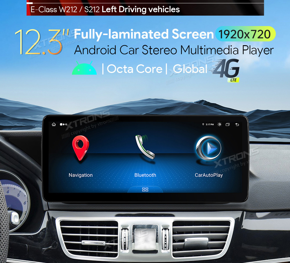 Mercedes-Benz E-Class (2015-2016) | W212 | NTG5.1 | NTG5.2  XTRONS QLM2250M12EL Car multimedia GPS player with Custom Fit Design